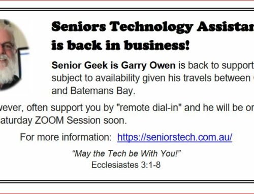 Seniors Tech Assistance from Garry Owen is back!